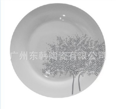 【供應圓形貼花盤子 西餐具系列產(chǎn)品,家居用品 日用陶瓷制品】價格,廠家,圖片,碗、碟、盤,廣州東韓陶瓷-