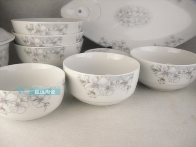 【廠家直銷 4.5/5/5.5韓式碗 木蘭花 碗 陶瓷餐具】價格,廠家,圖片,碗、碟、盤,昆明市凱遠日用陶瓷玻璃器皿直銷部-